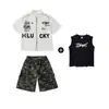 Ropa de Performance Hip-Hop para Niños, Trajes de Manga Corta Estilo Hip-Hop para Niños, Ropa Moderna HipHop Hip-Hop Genial y Atractiva para Niñas, Verano para Niños