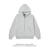 [Calidad Tmall/Douyin/Estilo Delgado] Sudadera con Cremallera y Patrón Estampado de Algodón Chino de Peso Pesado/Terciopelo de Zorro Plateado de Doble Capa