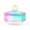 Nova Arte de Unha com Copo de Cristal Colorido Aurora com Tampa de Vidro Caneta Lavadora de Cor Ajustável Copo de Cristal Colorido Cruz