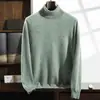 Gola Alta Cashmere 2026 Outono e Inverno Novo Camisa Básica de Malha Grossa Lisa Masculina Estilo Coreano Suéter de Lã de Manga Longa