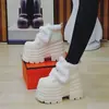 Botas de Neve com Solado Grosso Femininas 2025 Novo Estilo de Inverno Aumento de Altura 8cm Para Baixinhas Adicionado Lã Grossa Aconchegante Sapatos Grandes de Algodão do Nordeste