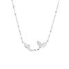 Collar de Clavícula de Concha Plateada Moda Cola de Sirena Fritillaria para Mujer Otoño Alto Sentido Plata Esterlina S925 Estilo Coreano Joyería de Micro Diamantes