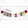 Suministro exclusivo transfronterizo de pancarta de fieltro WELCOME Manzana de tela no tejida para decoración de aula de regreso a clases, entrega OEM