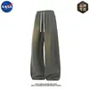 Pantalones Casuales Rectos de Pierna Ancha de Alta Calidad para Hombre, Co-Branded NASA, Primavera, Deportivos, Versátiles, Caída Suave, Largos