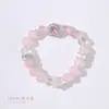 Pulsera de Cristal Rosa de 10 mm con Cristal Blanco Incrustada con Diamante Rosa Caja Mágica Redonda Accesorios Pulsera Joyería de Estilo Suave para Mujeres