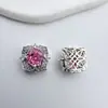 Chapado en Cobre Color 18K Zirconia Cortada Rosa Nieve Cayendo Cuentas Multipasos Accesorios para Joyería Diy Material con Cuentas de Cristal