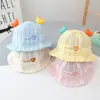 Bebés niños y niñas primavera y verano lindo súper lindo malla transpirable sombrero de pescador protección solar sombrero para el sol infantil 1-2 años