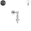 Titanio Hermoso Transfronterizo Europeo y Americano Corazón Circonita Simple Accesible Lujo Clavo de Hueso de Oreja F136Titanio Aleación de Titanio Piercing Clavo de Oreja