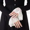 Estilo de Hada Coreana Suave Mangas Falsas de Encaje Mangas Decorativas Dulces para Mujeres con Falda Puños Falsos Fabricante Transfronterizo Venta al por Mayor