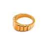 Chihang Jewelry Anillo de Acero Inoxidable con Patrón en Capas Transfronterizo Anillo de Acero Inoxidable Chapado en Oro de 18K Anillo con Patrón de Pan