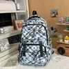 Mochila Fashionável de Grande Capacidade, Nova Mochila Escolar Casual com Estampa Xadrez Tendência, Mochila para Viagem ao Ar Livre para Estudante Universitário
