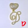 Nuevo aleación hipster 26 letras inglesas diamante colgante de amor diseño original cadena cubana estilo hip hop transfronterizo