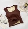 Nuevo Chaleco Cálido Grueso de Terciopelo para Otoño e Invierno con Almohadilla en el Pecho, Ajuste Entallado y Calentamiento, Camiseta Interior Cálida para Mujer
