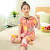 Ropa de Verano para Niños, Trajes de Manga Corta para Niñas, Pijamas, Ropa para el Hogar para Bebés, Ropa Fina de Algodón Seda para el Verano con Aire Acondicionado