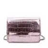 Mini Bolso de Charol para Mujer 2025 Nueva Moda Bolso Cuadrado Pequeño de Gama Alta con Cadena de Patrón de Piedra Bolso Cruzado Pequeño Cuadrado