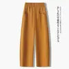 Pantalones Casuales de Plátano Rojos para Mujer, Nuevo Estilo Verano 2026, Elásticos de Cintura Alta, Corte Holgado