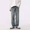 Ropa popular para hombre/pantalones de pierna ancha rectos holgados de moda para primavera, jeans versátiles casuales, estilo recto holgado para hombre