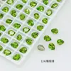 Dongzhou Diamante Cristal Platycodon Verde Uñas Diamante Alta Calidad K9 Lote Completo Brillante Verde Oliva Huevo de Paloma Fondo Puntiagudo Diamante Accesorios para Uñas