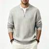 Comercio Exterior 2026 Otoño/Invierno Nuevo Suéter de Punto con Cremallera y Rayas Verticales Europeo y Americano para Hombre Suéter Casual para Hombre
