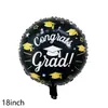 Globo Redondo de Polígono de Aluminio de 18 pulgadas para Graduación Transfronterizo Suministros de Decoración para Fiesta de Graduación Escolar y Universitaria