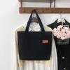 Bolsa de ombro leve para estudantes, bolsa de lona simples e de grande capacidade, bolsa tote artística para mulheres, bolsa de pano portátil para deslocamento diário