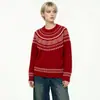 E-commerce Transfronteiriço da Amazon Marca Tendência CEL Autêntico Mesmo Estilo Pulôver Jacquard Gola Redonda Camada Base Suéter Feminino Malha