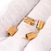 Accesorios de Cadena con Clip de Cordón de Cuero de Acero Inoxidable en Stock, Hebilla de Cubo Electrochapada Conector de Cordón de Cuero Accesorios para Joyería DIY