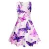 Vestido de Princesa sin Mangas de Verano con Cuello Redondo y Mariposas Ropa Infantil Estampada Vestido Transfronterizo Europeo y Americano Aliexpress Impresión Digital 3D