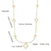 Colar de Trevo de Quatro Folhas Vazado Estilo Europeu e Americano para Mulheres, Aço Inoxidável, Banhado a Ouro 18K, Fashion, Não Desbota, Corrente para Clavícula, Aço Inoxidável 304