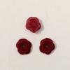 Parche de flocado de rosa roja vino de tamaño pequeño de terciopelo para otoño e invierno, accesorios para el cabello, material de carcasa de teléfono móvil al por mayor