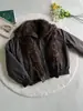 Jaqueta Curta de Algodão Grossa e Quente de Inverno Masculina com Gola de Pelo Sintético Falsa de Duas Camadas, Estilo Americano