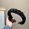 Diadema cruzada con pliegues en la parte superior del cráneo alto, accesorios para el cabello de ala ancha para mujer, horquilla de joyería retro de alta gama con lavado de cara pequeño al por mayor