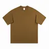 Algodão de Xinjiang 400g Peso Pesado Simples Algodão Puro Manga Curta Masculina Feminina Camiseta Roupa de Casal Camiseta Camada Base Top Americano Manga Meia
