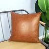 Amazon Almohada Nórdico ins Lujo Ligero Geométrico Funda de Almohada de Cuero PU Algodón Puro Cojín para Coche Sofá Ventana de Rincón