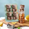 Red de moldes de hielo para cubitos de hielo DIY de silicona, oso popular en internet, molde de hielo para helado, bebida fría, cubitos de hielo caseros, oso tridimensional, hockey sobre hielo