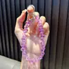 Colgante de llavero con cadena para teléfono de cuentas brillantes tipo gota de agua, cordón para teléfono, llavero de coche, pequeño regalo para bolsos de niñas
