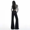 5 Cores / Soltos Retro Não Grudam Cobertura para Pernas Design com Bolso Emagrecedores Calças Micro Flare Jeans Novo Outono 26 Feminino Dropshipping
