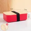 Lonchera de una sola capa transfronteriza de Amazon, lonchera de plástico con tapa de madera y vajilla, lonchera para microondas para trabajadores de oficina, venta al por mayor