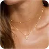 Collar de 26 Letras de Nuevo Producto Europeo y Americano Transfronterizo, Collar Elegante en Capas, Moderno y con Estilo para Mujer, Joyería Versátil con Atmósfera