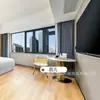Mobiliario Completo para Hotel Langju Juego Completo Personalizado Cama Caja Cama de Noche para B&B Renovación Apartamento Habitación Estándar Diseño de Juego Completo
