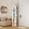 Estante Giratória 360 Graus Móvel de Chão Decoração Estudantil Prateleira de Armazenamento de Livros Ilustrados Casa Armazenamento de Livros Infantis