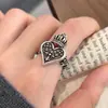 Anel Coroa Vintage Desgastado em Prata de Lei S925 para Mulheres, Design Aberto Ajustável, Único e Estiloso, Anel de Dedo Indicador de Nicho de Alto Padrão