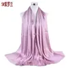 Primavera e Verão novo elegante versátil cor sólida plissado natural chiffon bico fechado lenço lenço lenço em estoque atacado transfronteiriço