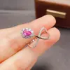 Anel de Safira Rosa Natural Transfronteiriço Acessórios Femininos Nicho Alto Padrão Joias de Prata 925 4*6 Joias de Luxo Venda Direta da Fábrica