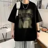 Traje de manga corta para hombre, marca de moda ins de verano, ropa de hombre de corte holgado, un elegante conjunto de dos piezas combinado con jeans de alta costura