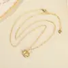 Yuebao Joyería Cristal Natural Plata de Ley S925 Chapado en Oro Citrino Caballo Mecedor Lindo Colgante de Collar del Zodiaco