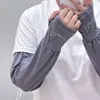 Mangas protectoras solares de verano para hombre, protección UV, protección de brazos de seda de hielo, guantes para conducir, montar, transpirables, para hielo.