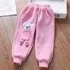 Calças de menina outono e inverno calças casuais de fleece para meninas calças de moletom casuais roupas de inverno macacão infantil calças esportivas grossas com forro de fleece