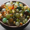 Pulseira de Contas Soltas de Ágata Natural Acessórios DIY Feitos à Mão Calcedônia Amarelo Vermelho Verde Branco Cinza Preto Ágata Contas Individuais Atacado