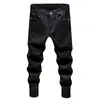 Jeans Preto Puro Primavera 2025 Marca da Moda Masculina Slim Fit Perna Afunilada Verão Estilo Coreano Calças Casuais Jovens Masculinas Atacado